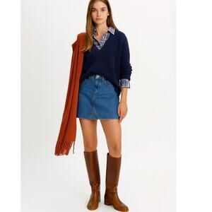 Madewell SZ 26 Rigid Denim A-Line Mini Skirt in Lakeline Wash: Eco Edition